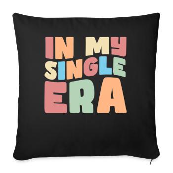 Dans mon ère de célibataire drôle de vie de célibataire - Housse de coussin décorative 45 x 45 cm - noir - Devant