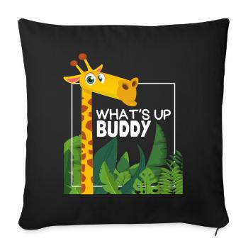 Funny Giraffe, Comic Style, Saying - Sofa pillowcase 17,3'' x 17,3'' (45 x 45 cm) - black - Front
