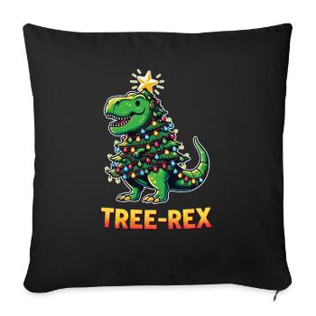 Tree-Rex lustiger Dinosaurier Wortspiel T-Rex - Sofakissenbezug 45 x 45 cm - Schwarz - Vorne