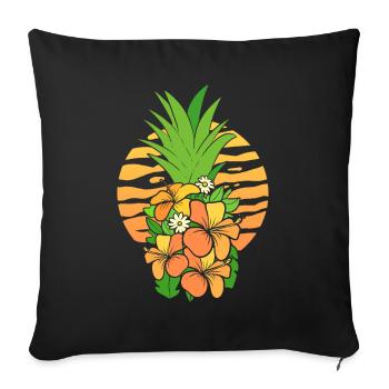Tropenananas Ananas -Picker - Sofakissenbezug 45 x 45 cm - Schwarz - Vorne