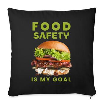 La salubrité des aliments est mon objectif | Journée mondiale de la sécurité sanitaire des aliments - Housse de coussin décorative 45 x 45 cm - noir - Devant