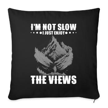Hiker, Backpack, Mountaineer, Hiking Gear - Sofa pillowcase 17,3'' x 17,3'' (45 x 45 cm) - black - Front