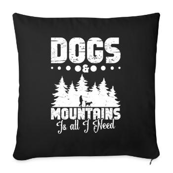 Dog Owner, Dog, Hiking, Mountaineer, Mountaineer - Sofa pillowcase 17,3'' x 17,3'' (45 x 45 cm) - black - Front