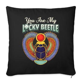 Valentine's Day Scarab, Love Love Saying - Sofa pillowcase 17,3'' x 17,3'' (45 x 45 cm) - black - Front