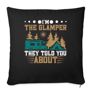 Backpack for camping and hiking glamping - Sofa pillowcase 17,3'' x 17,3'' (45 x 45 cm) - black - Front