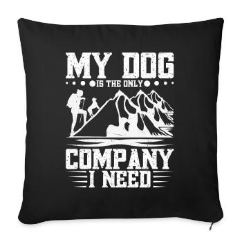 Mountaineer Dog Lover Hiker Accessories Dog W - Sofa pillowcase 17,3'' x 17,3'' (45 x 45 cm) - black - Front