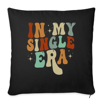 Dans mon ère de célibataire drôle de vie de célibataire - Housse de coussin décorative 45 x 45 cm - noir - Devant