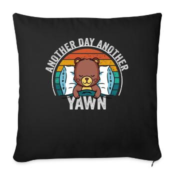 First Caffeine Vibes Another Day Yawn Meets Coffee - Sofa pillowcase 17,3'' x 17,3'' (45 x 45 cm) - black - Front