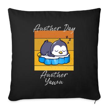 First Caffeine Vibes Another Day Yawn Meets Coffee - Sofa pillowcase 17,3'' x 17,3'' (45 x 45 cm) - black - Front
