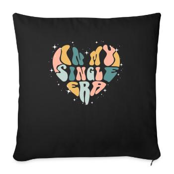 Dans mon ère de célibataire drôle de vie de célibataire - Housse de coussin décorative 45 x 45 cm - noir - Devant
