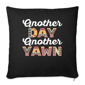First Caffeine Vibes Another Day Yawn Meets Coffee - Sofa pillowcase 17,3'' x 17,3'' (45 x 45 cm) - black - Front