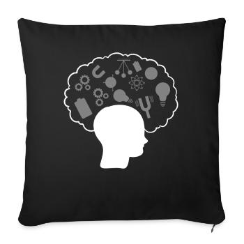 Physik Gehirn Wissenschaftsprofessor - Sofakissenbezug 45 x 45 cm - Schwarz - Vorne