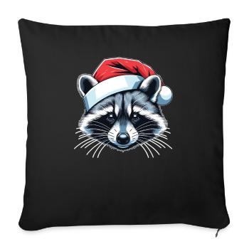 Raccoon Christmas Winter Animals Raccoons - Sofa pillowcase 17,3'' x 17,3'' (45 x 45 cm) - black - Front