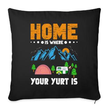 Glamper Camping Holidays Mountains Hikers Glamping - Sofa pillowcase 17,3'' x 17,3'' (45 x 45 cm) - black - Front