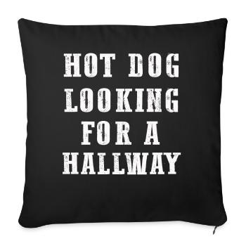 Hot-dog à la recherche d’un couloir - Housse de coussin décorative 45 x 45 cm - noir - Devant
