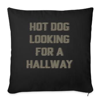 Hot-dog à la recherche d’un couloir - Housse de coussin décorative 45 x 45 cm - noir - Devant