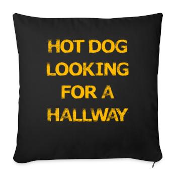 Hot-dog à la recherche d’un couloir - Housse de coussin décorative 45 x 45 cm - noir - Devant
