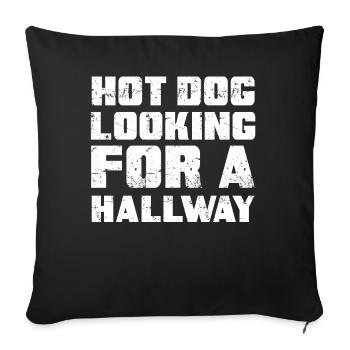 Hot Dog Looking For A Hallway - Sofa pillowcase 17,3'' x 17,3'' (45 x 45 cm) - black - Front