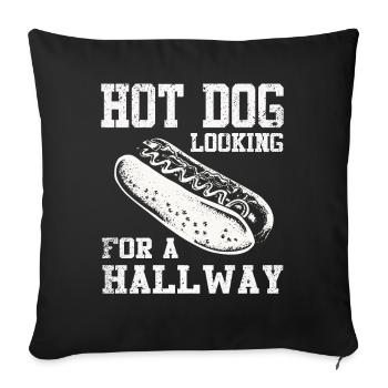 Hot Dog Looking For A Hallway - Sofa pillowcase 17,3'' x 17,3'' (45 x 45 cm) - black - Front