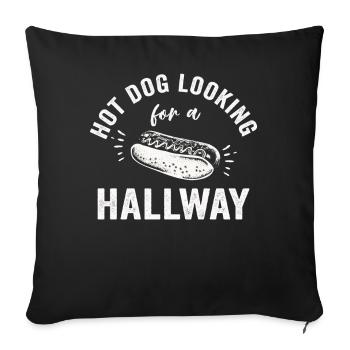 Hot Dog Looking For A Hallway - Sofa pillowcase 17,3'' x 17,3'' (45 x 45 cm) - black - Front