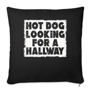 Hot-dog à la recherche d’un couloir - Housse de coussin décorative 45 x 45 cm - noir - Devant