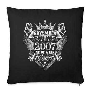 November 2007 anniversaire November 2007 November - Housse de coussin décorative 45 x 45 cm - noir - Devant