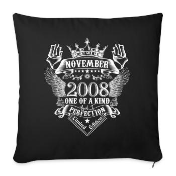 November 2008 anniversaire November 2008 November - Housse de coussin décorative 45 x 45 cm - noir - Devant