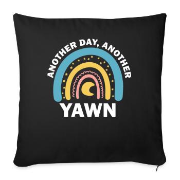 First Caffeine Vibes Another Day Yawn Meets Coffee - Sofa pillowcase 17,3'' x 17,3'' (45 x 45 cm) - black - Front