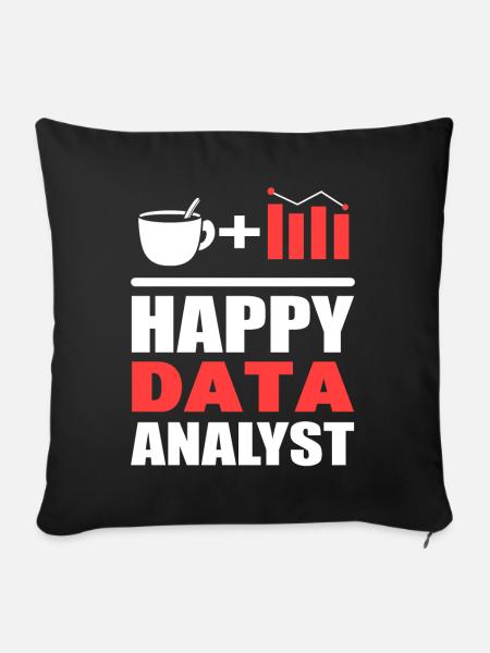 Glücklicher Datenanalyst Systemanalytiker - Sofakissenbezug 45 x 45 cm - Schwarz