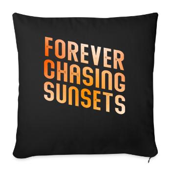 Forever Chasing Sunsets Retro Summer Vacation - Sofa pillowcase 17,3'' x 17,3'' (45 x 45 cm) - black - Front