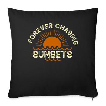 Forever Chasing Sunsets Retro Summer Vacation - Sofa pillowcase 17,3'' x 17,3'' (45 x 45 cm) - black - Front