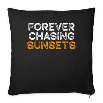 Forever Chasing Sunsets Retro Summer Vacation - Sofa pillowcase 17,3'' x 17,3'' (45 x 45 cm) - black - Front