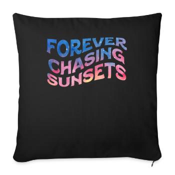 Forever Chasing Sunsets Retro Summer Vacation - Sofa pillowcase 17,3'' x 17,3'' (45 x 45 cm) - black - Front