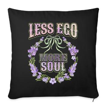 Citation de motivation, citation égoïsme, Couronne de lavande - Housse de coussin décorative 45 x 45 cm - noir - Devant
