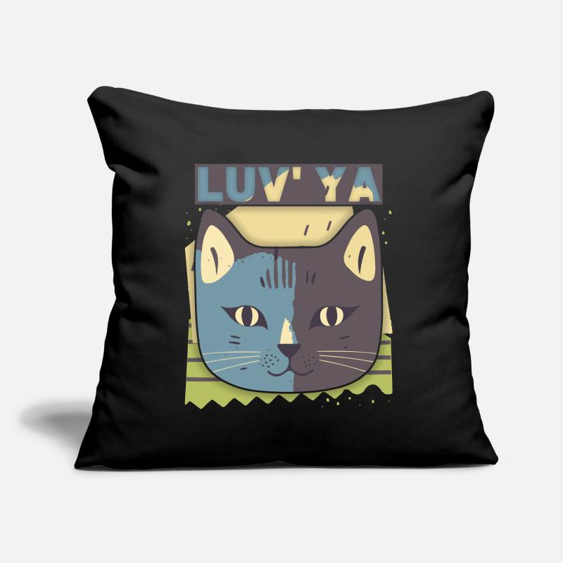 Chat de la Saint-Valentin, tête de chat, déclaration d’amour Housse de coussin décorative 45 x 45 cm