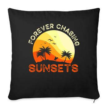Forever Chasing Sunsets Retro Summer Vacation - Sofa pillowcase 17,3'' x 17,3'' (45 x 45 cm) - black - Front