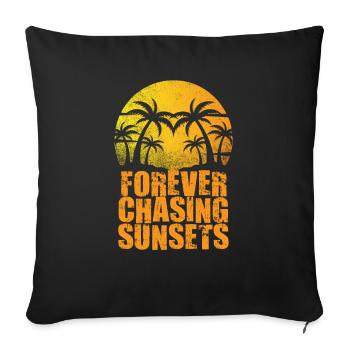 Forever Chasing Sunsets Retro Summer Vacation - Sofa pillowcase 17,3'' x 17,3'' (45 x 45 cm) - black - Front