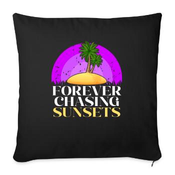 Forever Chasing Sunsets Retro Summer Vacation - Sofa pillowcase 17,3'' x 17,3'' (45 x 45 cm) - black - Front