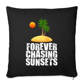 Forever Chasing Sunsets Retro Summer Vacation - Sofa pillowcase 17,3'' x 17,3'' (45 x 45 cm) - black - Front