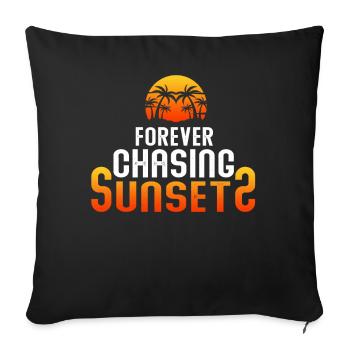 Forever Chasing Sunsets Retro Summer Vacation - Sofa pillowcase 17,3'' x 17,3'' (45 x 45 cm) - black - Front