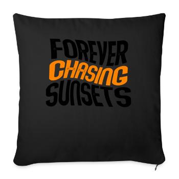 Forever Chasing Sunsets Vacances d’été rétro - Housse de coussin décorative 45 x 45 cm - noir - Devant