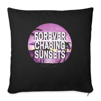 Forever Chasing Sunsets Retro Summer Vacation - Sofa pillowcase 17,3'' x 17,3'' (45 x 45 cm) - black - Front