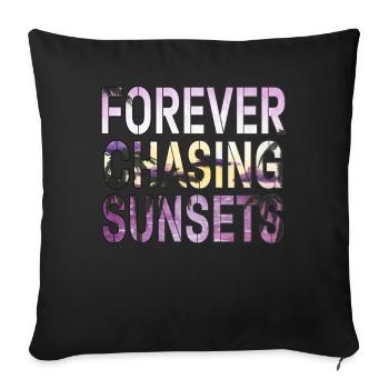 Forever Chasing Sunsets Retro Summer Vacation - Sofa pillowcase 17,3'' x 17,3'' (45 x 45 cm) - black - Front