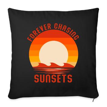 Forever Chasing Sunsets Retro Summer Vacation - Sofa pillowcase 17,3'' x 17,3'' (45 x 45 cm) - black - Front