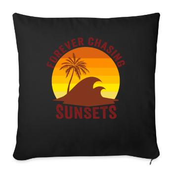 Forever Chasing Sunsets Retro Summer Vacation - Sofa pillowcase 17,3'' x 17,3'' (45 x 45 cm) - black - Front