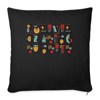 Forever Chasing Sunsets Retro Summer Vacation - Sofa pillowcase 17,3'' x 17,3'' (45 x 45 cm) - black - Front