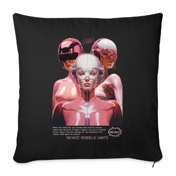 Space Astronauts, Science Fiction Space Travelers - Sofa pillowcase 17,3'' x 17,3'' (45 x 45 cm) - black - Front