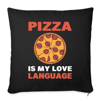 Pizza Is My Love Language Pizza -Lieferungsexperte - Sofakissenbezug 45 x 45 cm - Schwarz - Vorne
