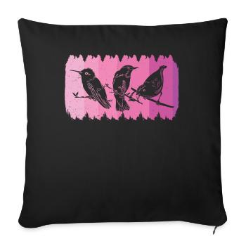 Bird Watching Birder Ornithologist Bird Lover - Sofa pillowcase 17,3'' x 17,3'' (45 x 45 cm) - black - Front