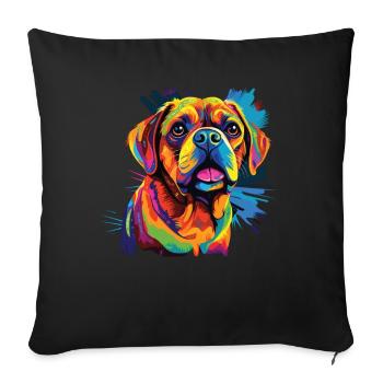 Watercolor Colorful Puggle - Sofa pillowcase 17,3'' x 17,3'' (45 x 45 cm) - black - Front